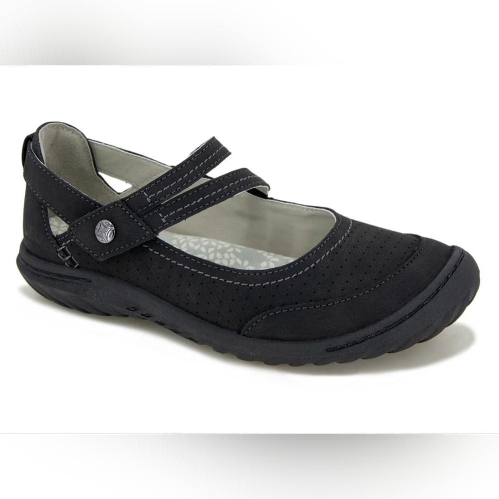 Jambu Fawn Vegan Leather Step In Mary Jane Flats Black NEW